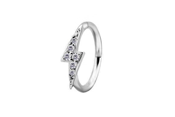 CoCr NF HINGED CONCH RING FLASH SET W. PREMIUM ZIRCONIA Lighting