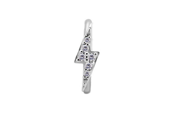 CoCr NF HINGED CONCH RING FLASH SET W. PREMIUM ZIRCONIA Lighting