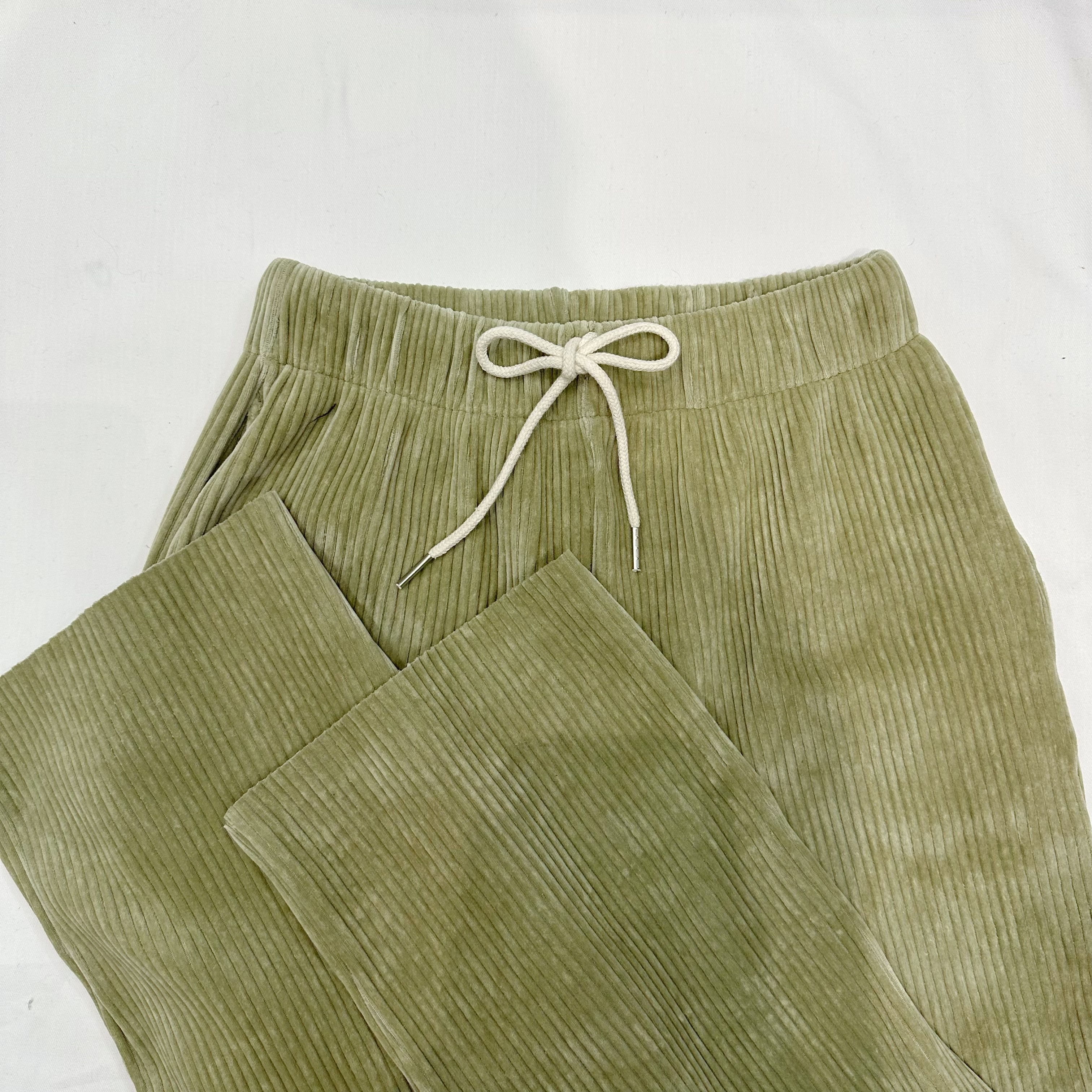 全橡筋坑紋直腳褲