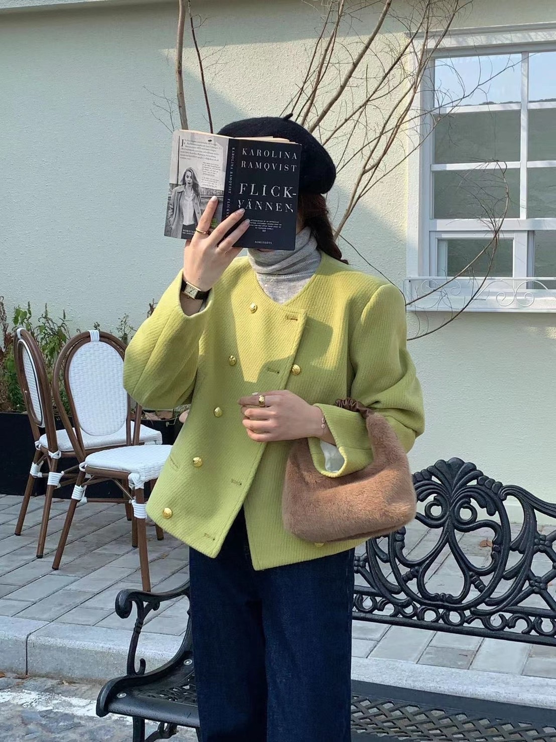 韓國秋冬絨毛手提包/四色