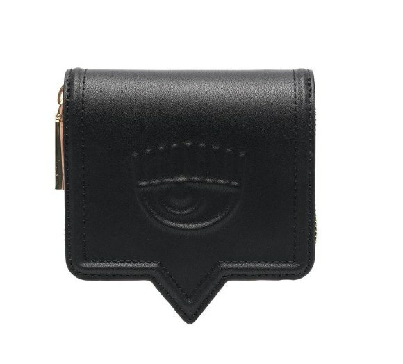 [S] CHIARA FERRAGNI ZS517-899 WOMEN'S WALLET EYELIKE LOGO FAUX LEATHER,BLACK, 8052672319258 (SCF181)