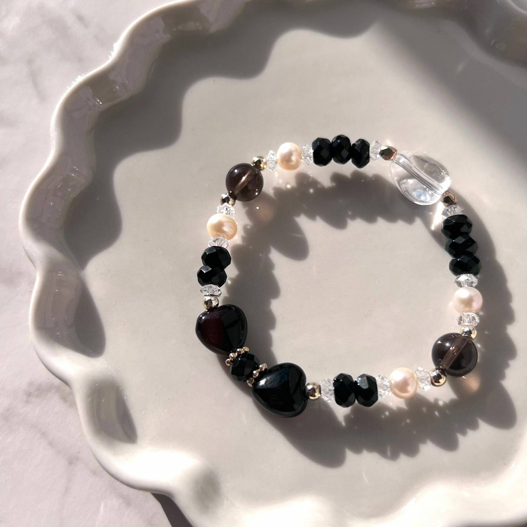 Black Ribbon 日本手作天然石水晶手鍊