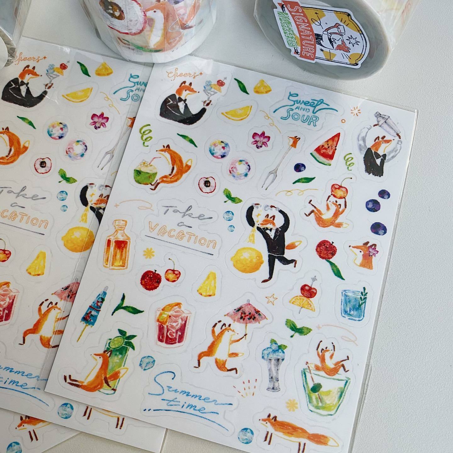 狐森特調 透明貼紙｜OURS x 你好工作室 聯名