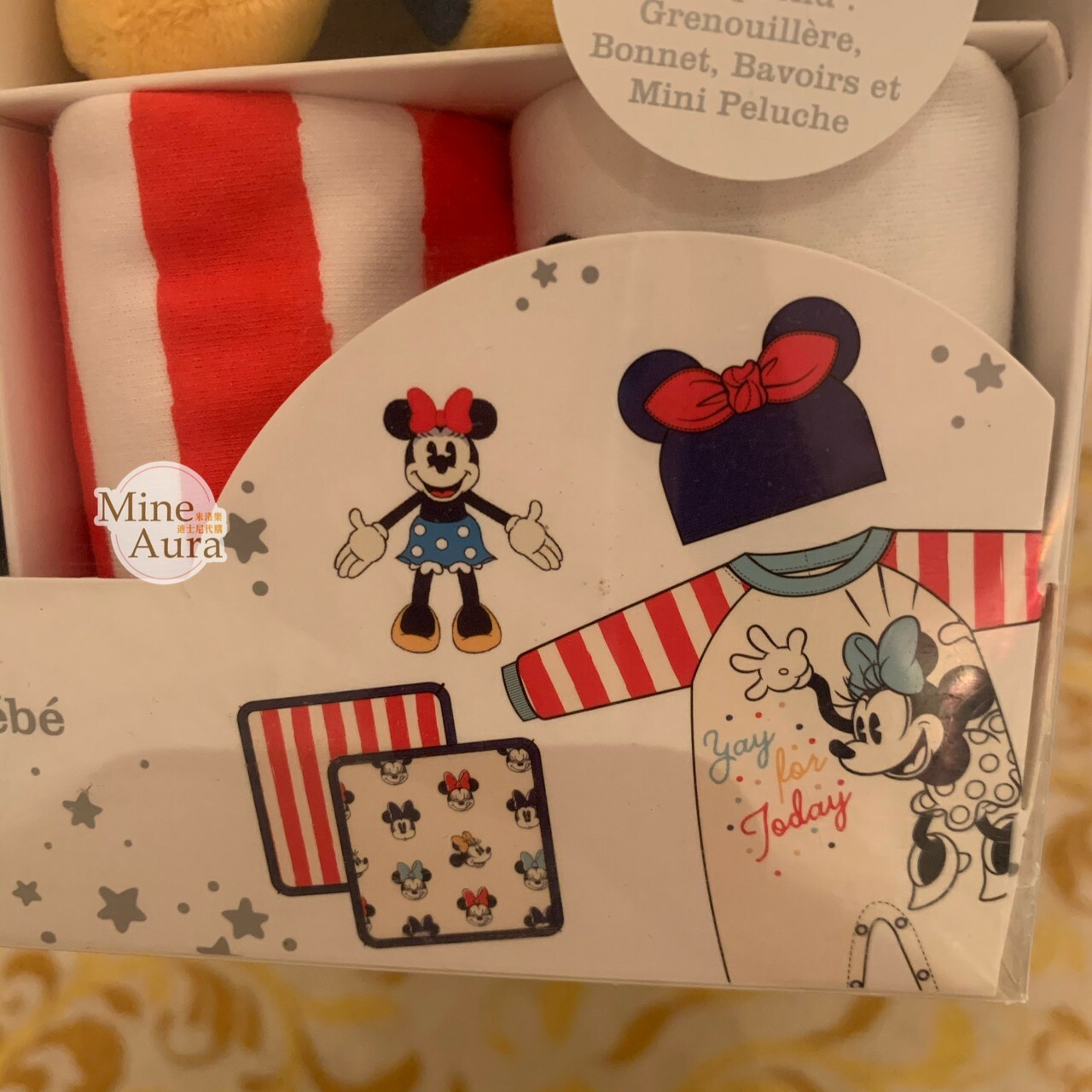 米妮 Minnie 嬰兒 包屁衣 禮盒組 五件組 彌月禮 -香港迪士尼樂園