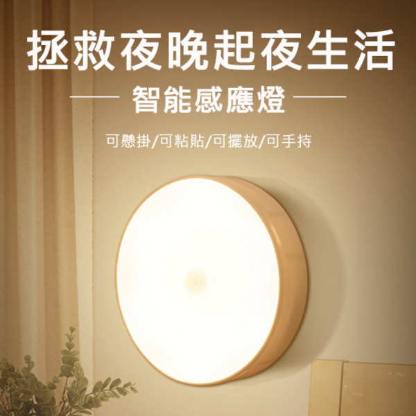 韓國JK 新款多功能人體感應燈智能小夜燈LED聲光控家用衣櫃過道樓梯感應燈智能小夜燈(充插兩用） (J0658)