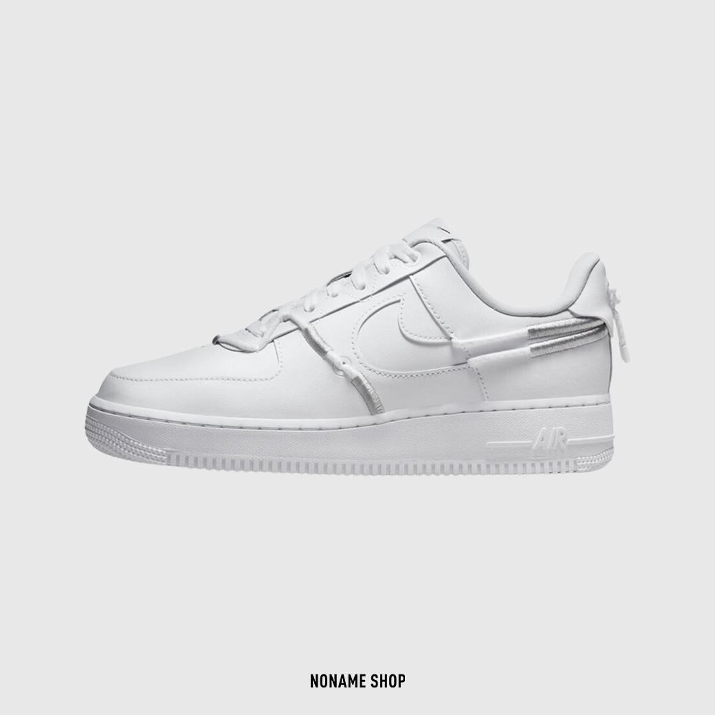 NIKE W AIR FORCE 1 抽繩 扭結 全白 (女款)