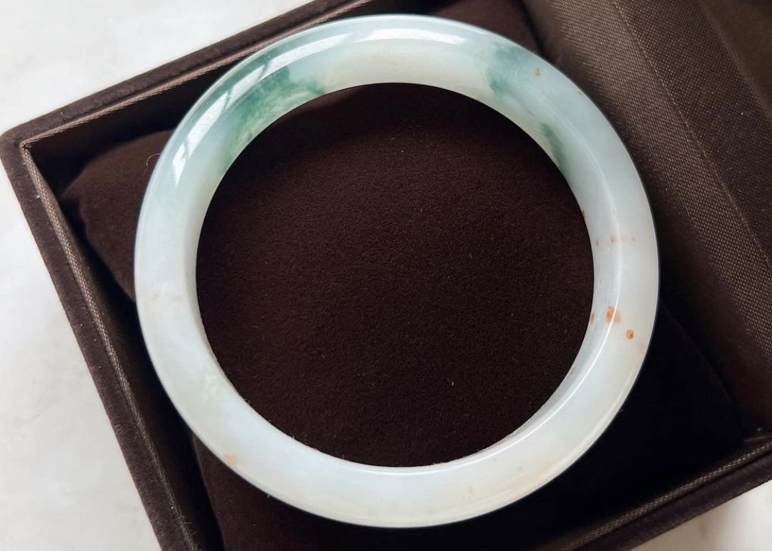 珍藏級藍水灑金翡翠手鐲