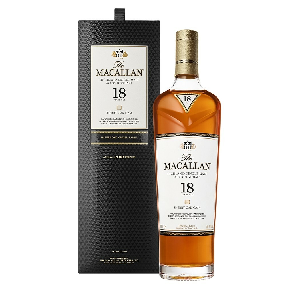 Macallan 18 Years Sherry Oak Cask Whisky (2020 release) (700ml)