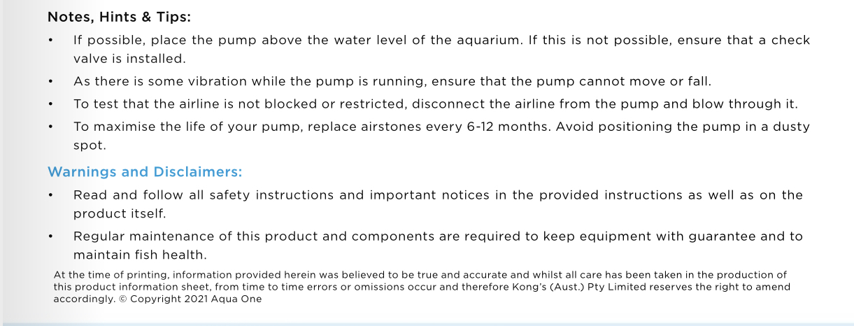 Aqua One 靜音氣泵 Infinity Air Pump AP-150R（單孔）