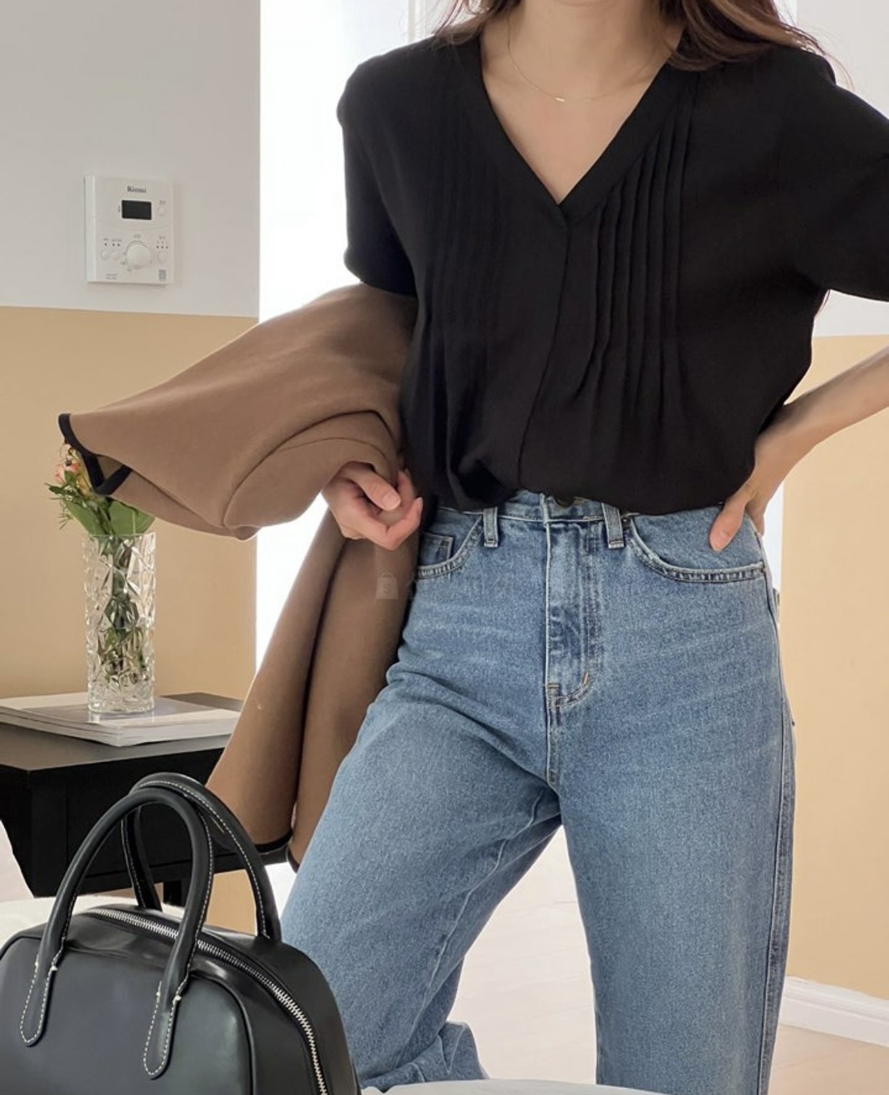 SE_28 V領淨色OL上衣