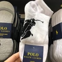 [S] PRL 3 PAIRS BIG LOGO SOCKS,WHITE, 827025KPO-WHITE (SRL85)