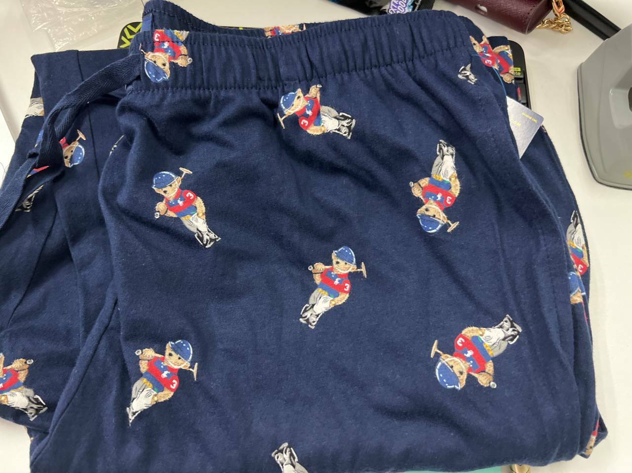 [S] PRL MEN'S BEAR BUE PAJAMA PANTS COTTON,BLUE, FPK04H-A8PL [FINAL SALE] (SRL87)