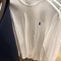 [S] PRL POLO MEN'S ROUND NECK LONG SLEEVE T-SHIRT,WHITE, 710627433009-WHITE (SRL105)