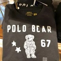 [S] PRL WOMEN TEDDY BEAR PATCH SHORT SLEEVE T-SHIRT,BLACK, 211878283001-BLACK [FINAL SALE] (SRL107)