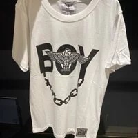 [S] BOYLONDON BOY EAGLE CHAIN PRINT SHORT SLEEVE T-SHIRT,WHITE, B92TS1005K8011 (SBB112)