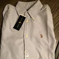 [S] PRL WOMEN'S CLASSIC FIX OXFORD POLO SHIRT,BLUE, 211747514019-BLUE (SRL116)