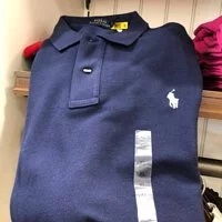 [S] PRL LOGO POLO SHIRT,NEWNVY WHT, 211747409002-NEWNVY WHT (SRL121)