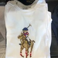 [S] PRL WOMEN TEDDY BEAR EMBROIDERED SHORT SLEEVE T-SHIRT,WHITE, 211878280001-WHITE [FINAL SALE] (SRL122)