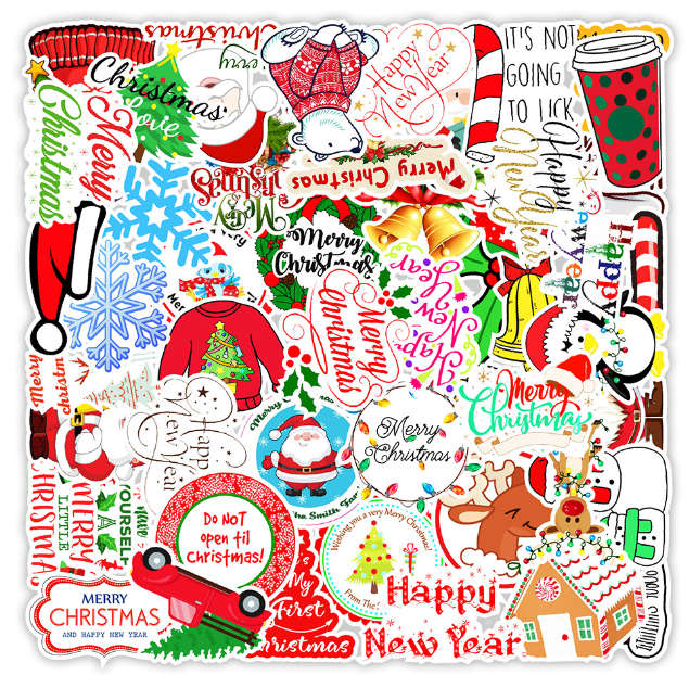 圣诞节节日派对手账贴纸（50张）