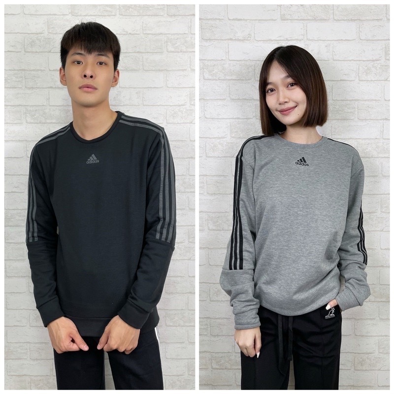 Adidas 愛迪達 經典三線 置中小Logo 內刷毛 大學T 長袖上衣