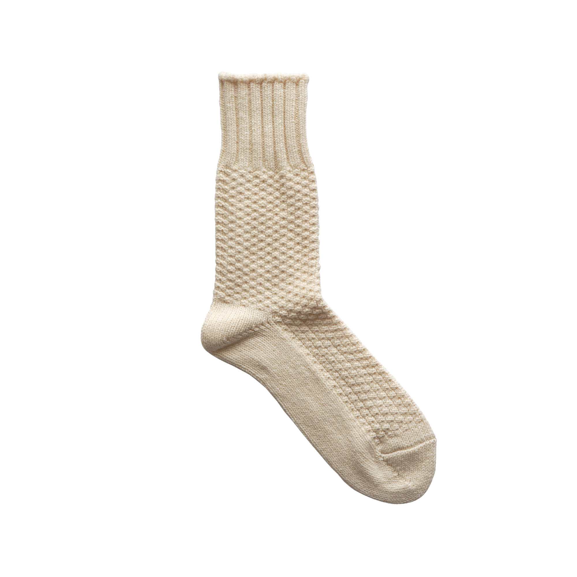 Nishiguchi Kutsushita Wool Cotton Boot Socks (Ivory)