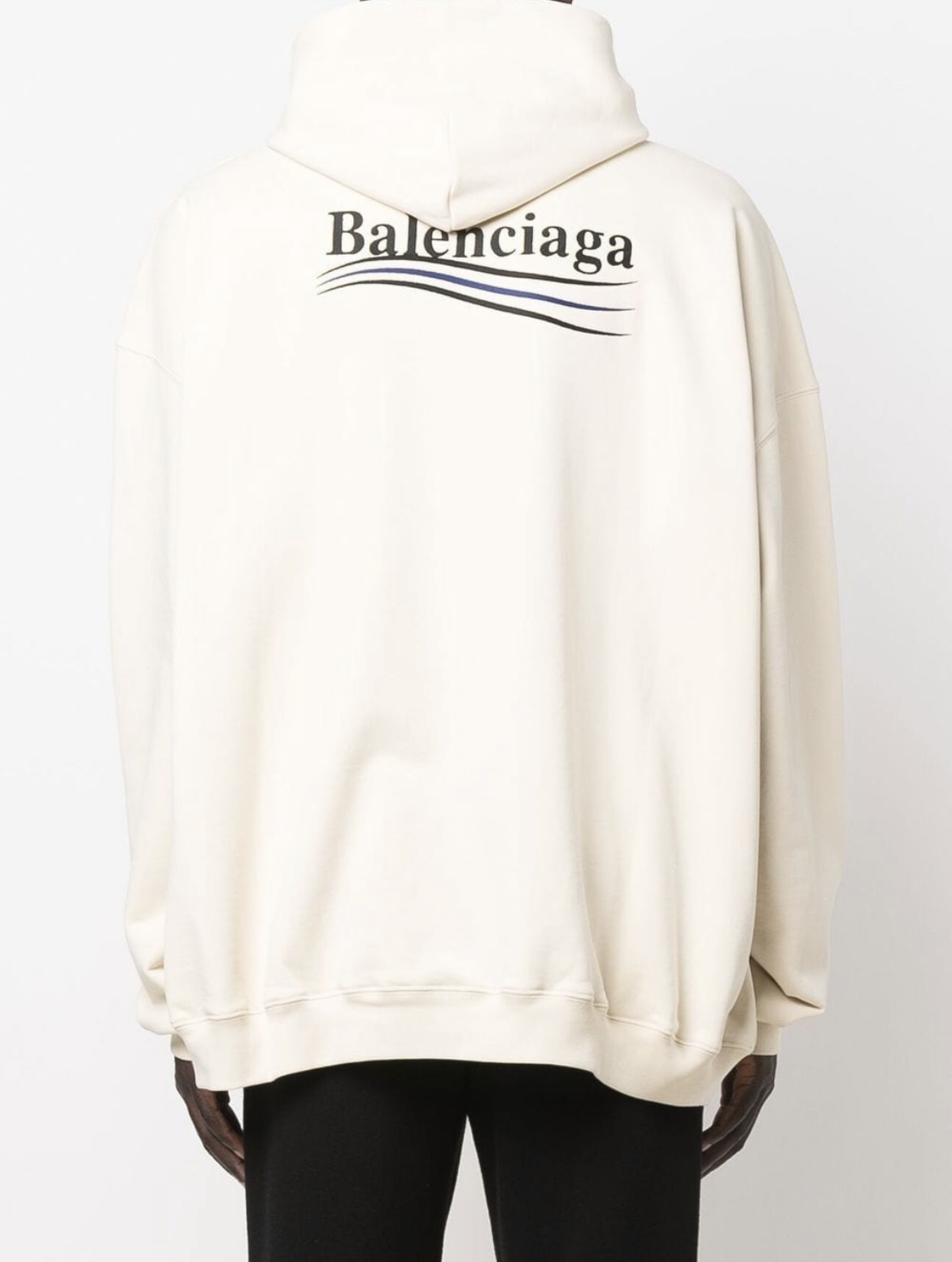 Balenciaga large fit logo print hoodie