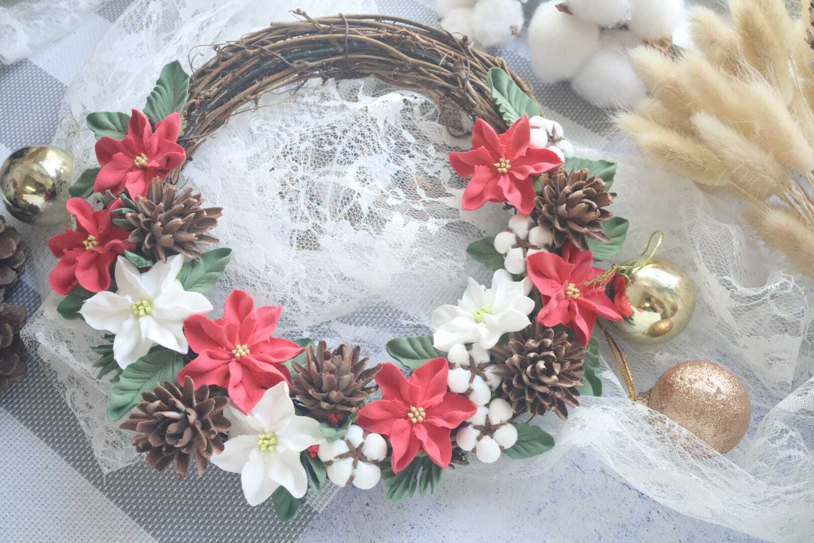 黏土唧花聖誕花環班