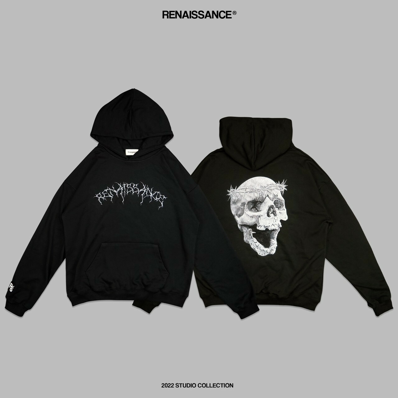 RENAISSANCE 荊棘 皇冠 骷髏 閃電Logo帽T “ CROWN OF THORNS SKULL HOODIE ”