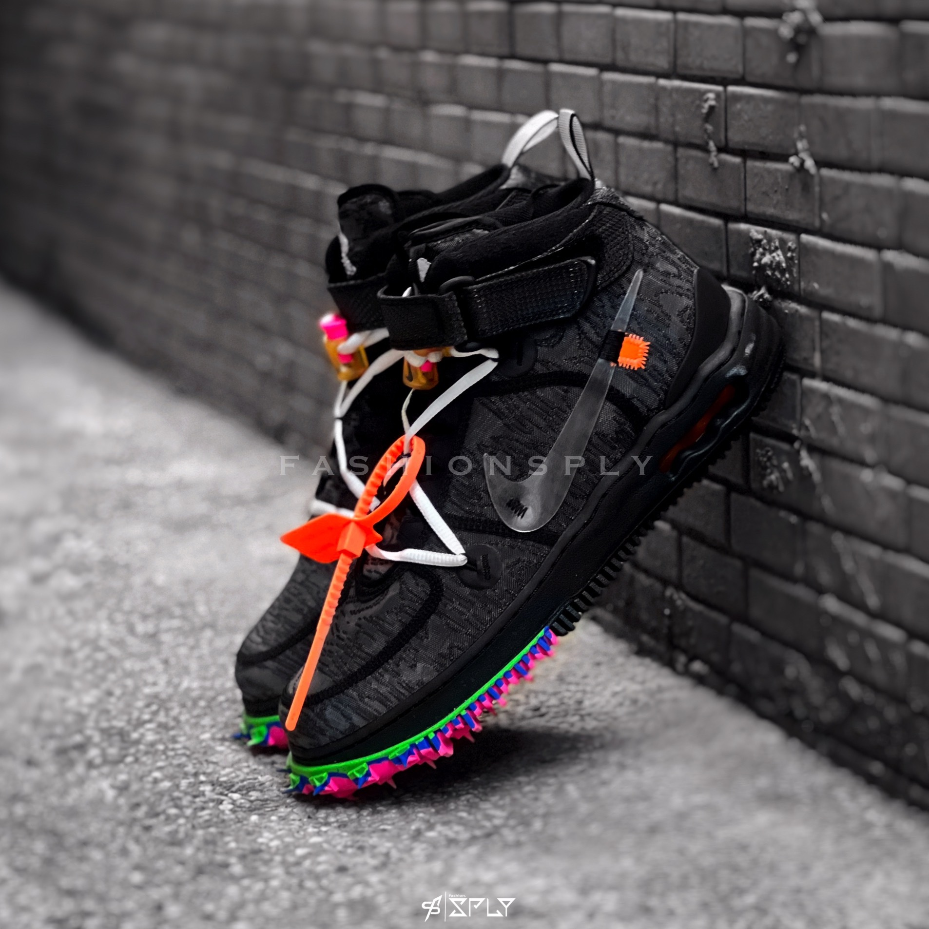 Off White x Nike Air Force 1 Mid 黑 鋸齒 DO6290-001