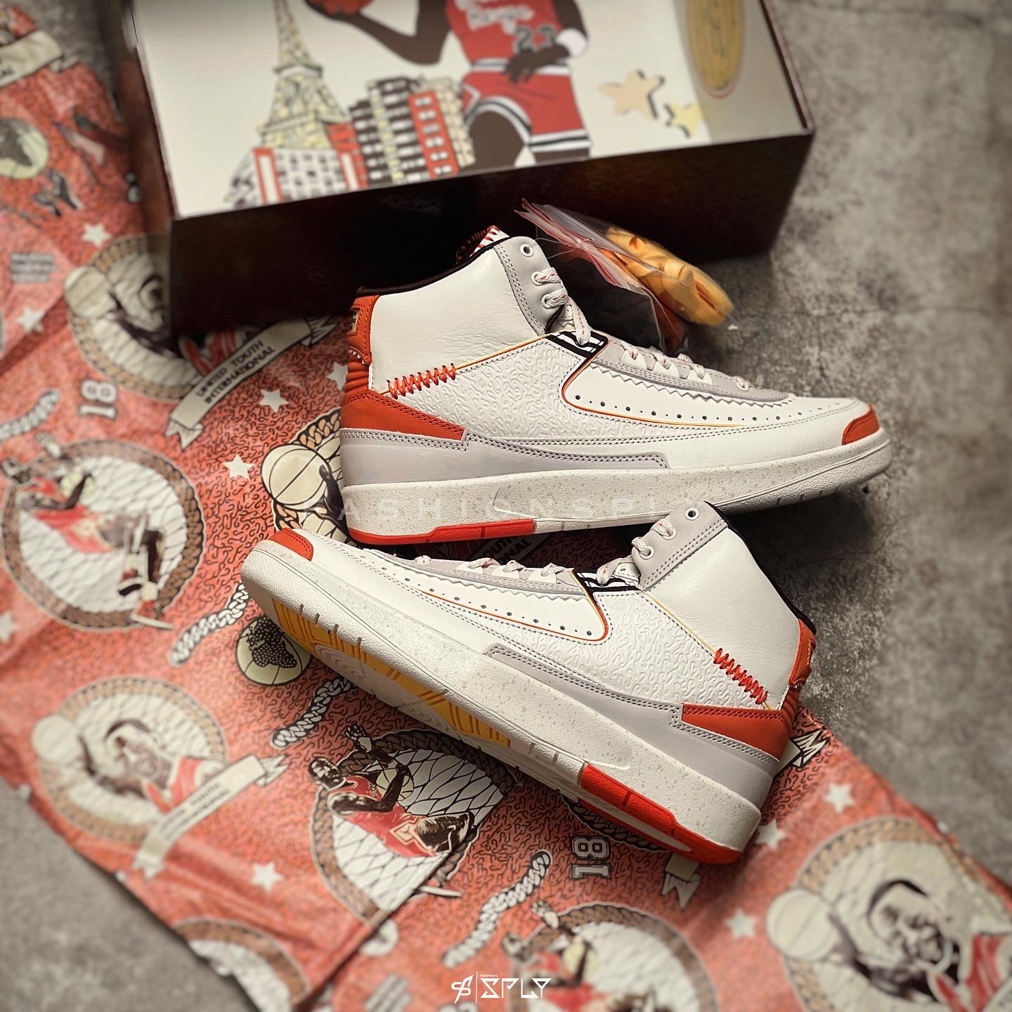 Maison Château Rouge X Air Jordan 2 米白橘 復古 DO5254-180