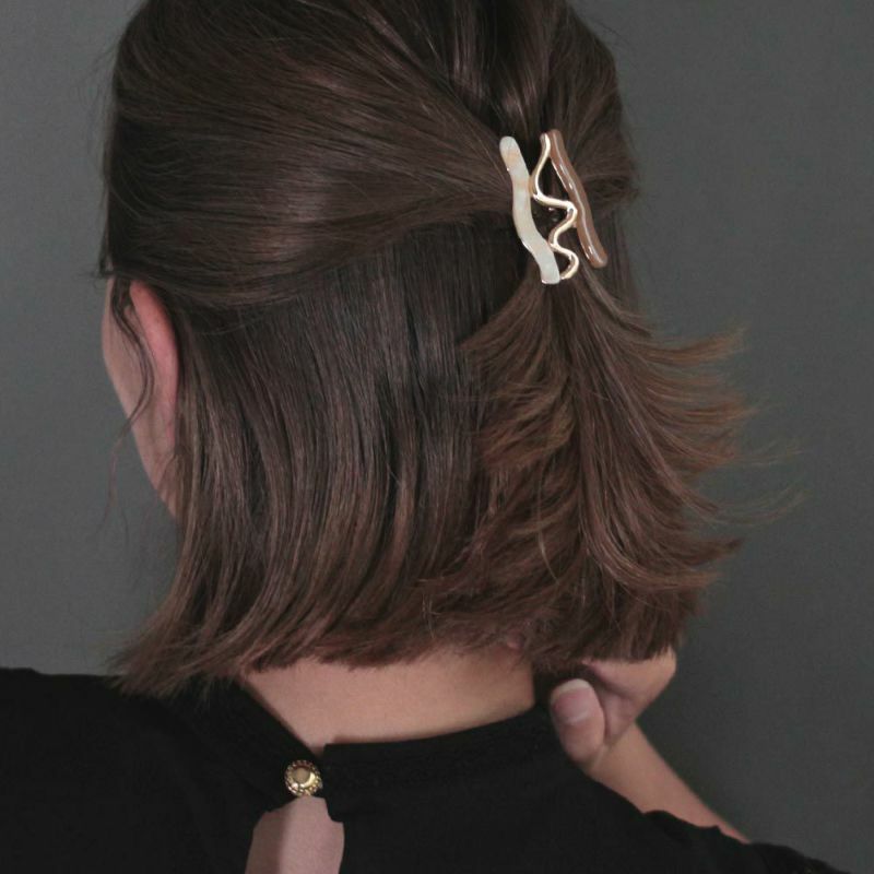 [返工推薦] 日本大理紋波浪雙色髮圈插