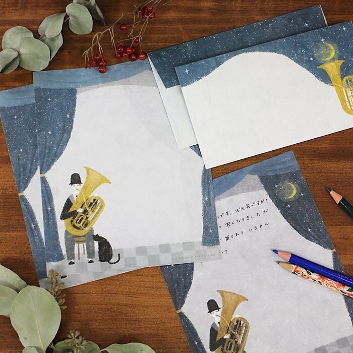Hyogensha Mino Washi Letter and Envelope Set－Akira Kusaka Series (Japanese Stationery Brand)