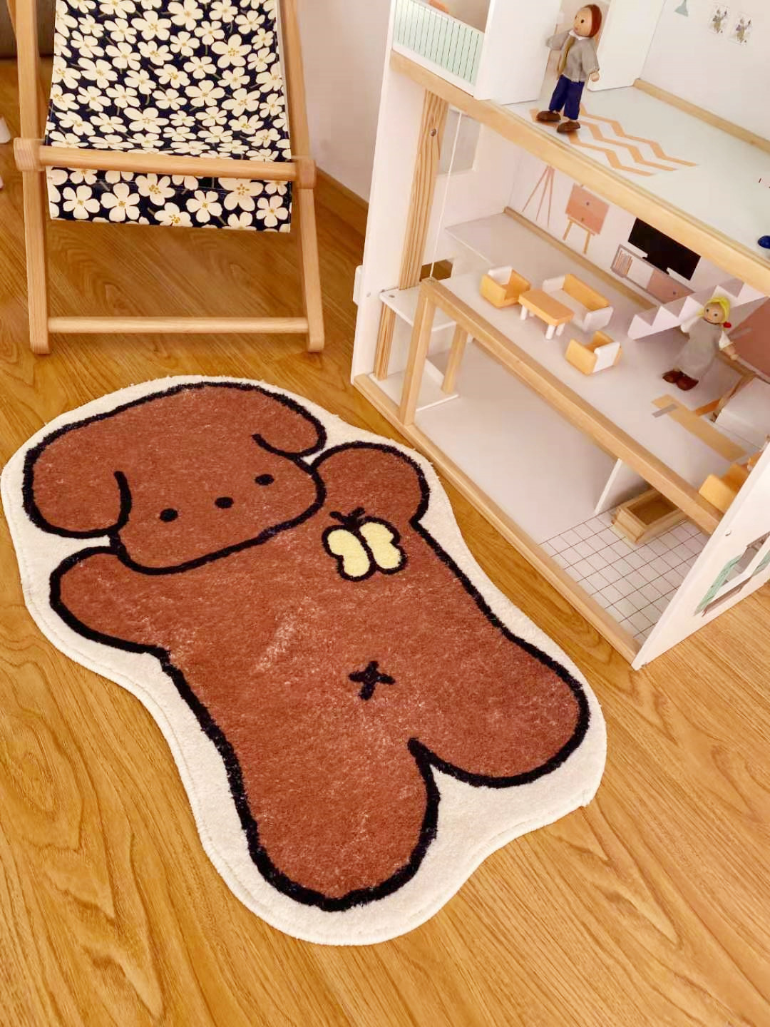 《1369》蝴蝶小狗地毯((仿羊絨))