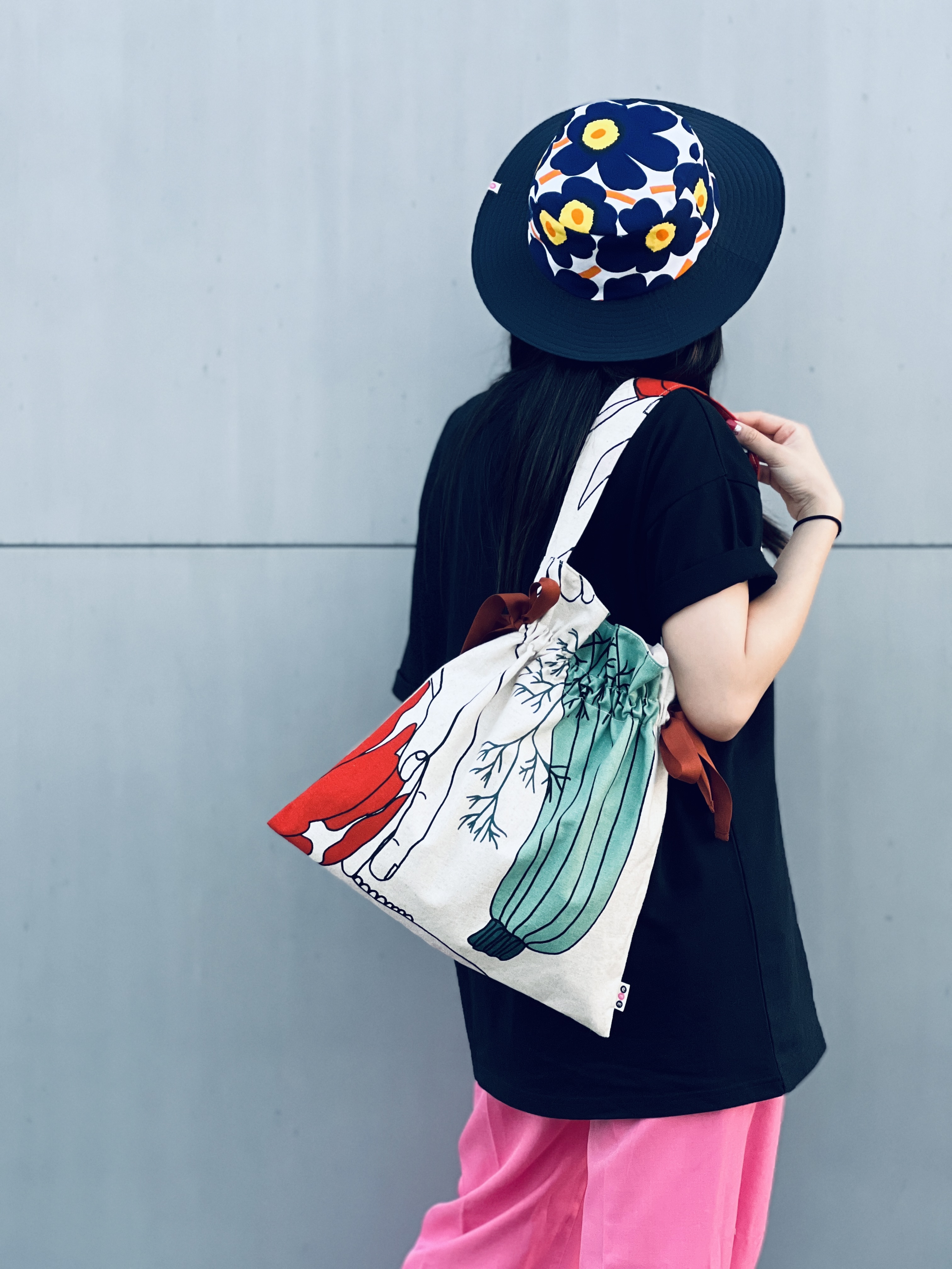 單肩索帶tote ｜ beige pattern 布