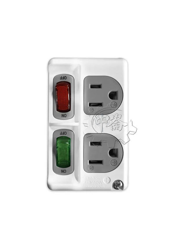 ＊中崙五金【附發票】威電牌 2開2插 3P 分接式 插座 獨立開關 CB3221 台灣製