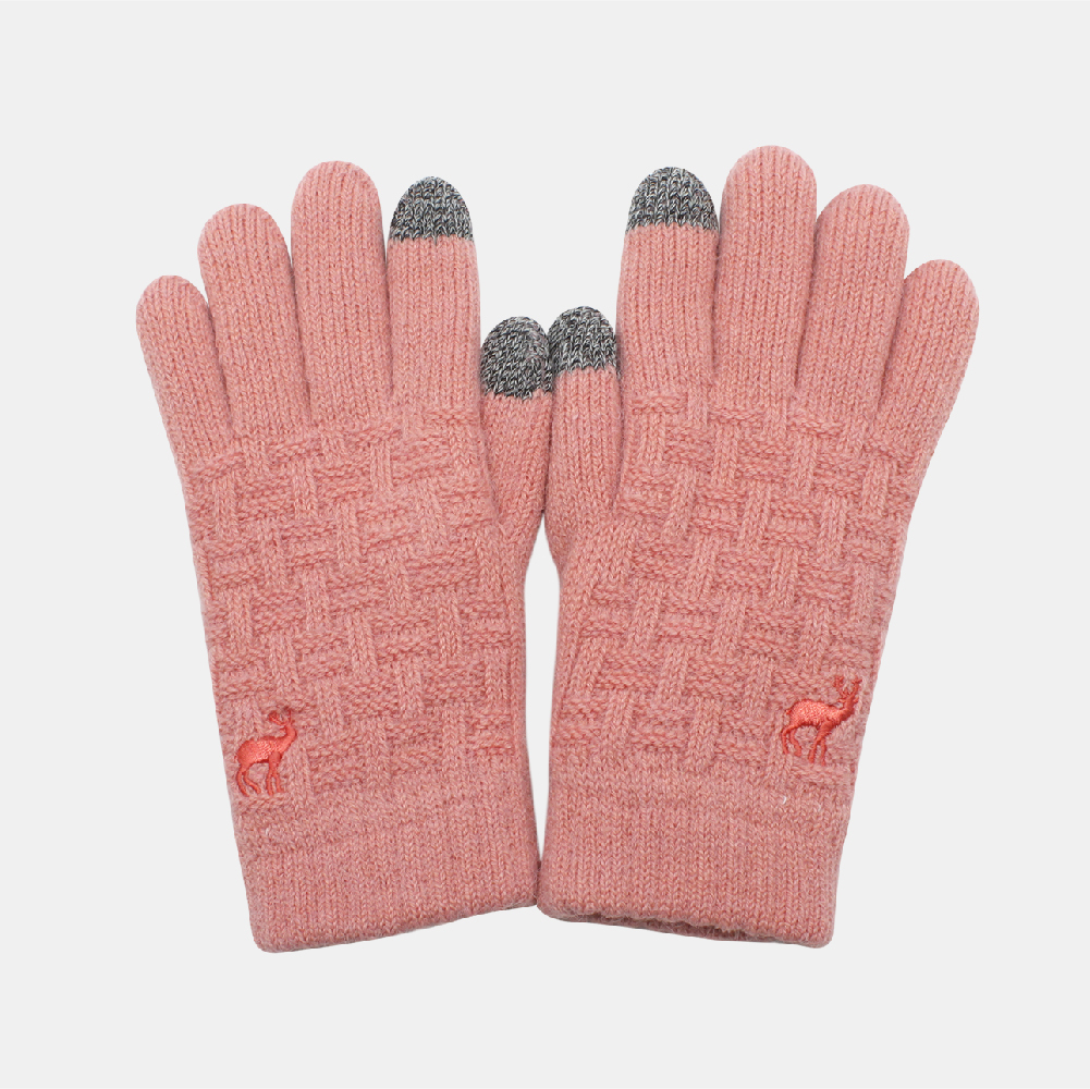 【肌暖】莫蘭迪辮紋雙層保暖觸控手套丨G1639TE