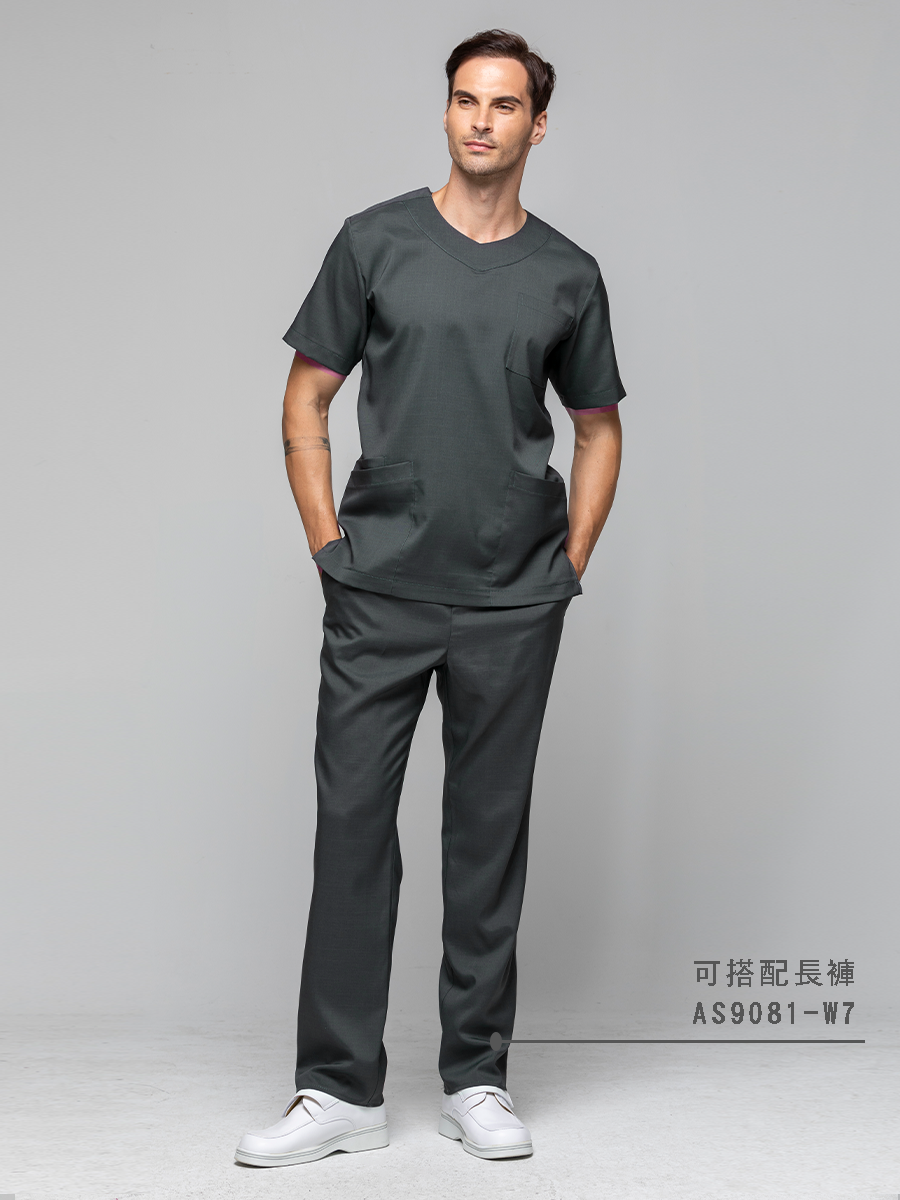 【 AS9081-W7 】男鬆緊長褲-ASV薄彈布-暗岩灰