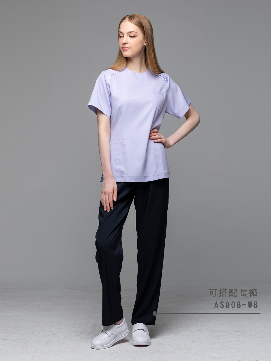 【 AS908-W8 】女鬆緊長褲-ASV薄彈布-夜幕黑