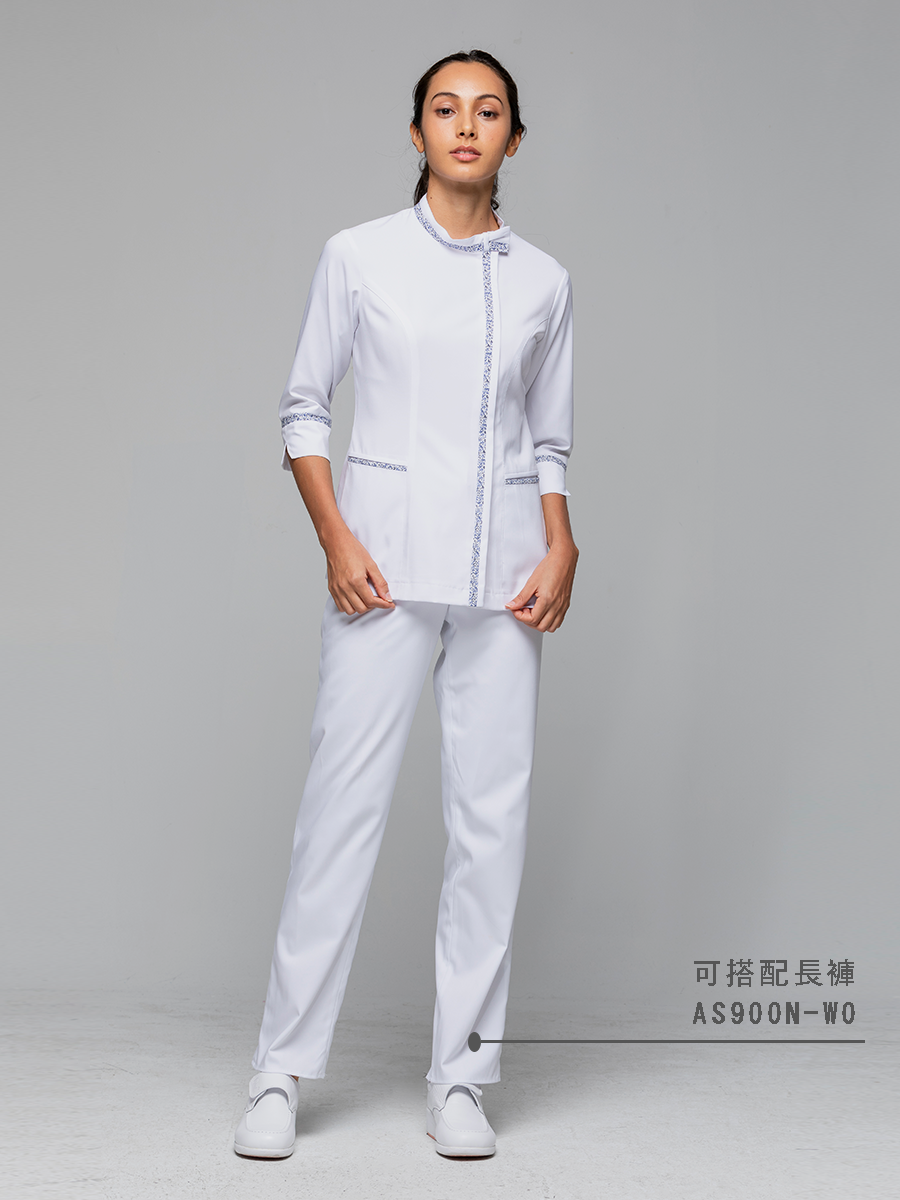 【 AS900N-W0 】女拉鍊長褲-AS柔彈布-純粹白