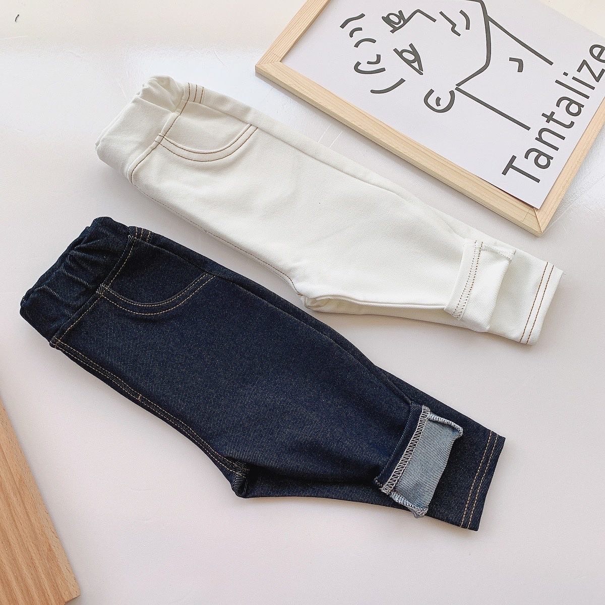 軟布料仿牛仔長褲