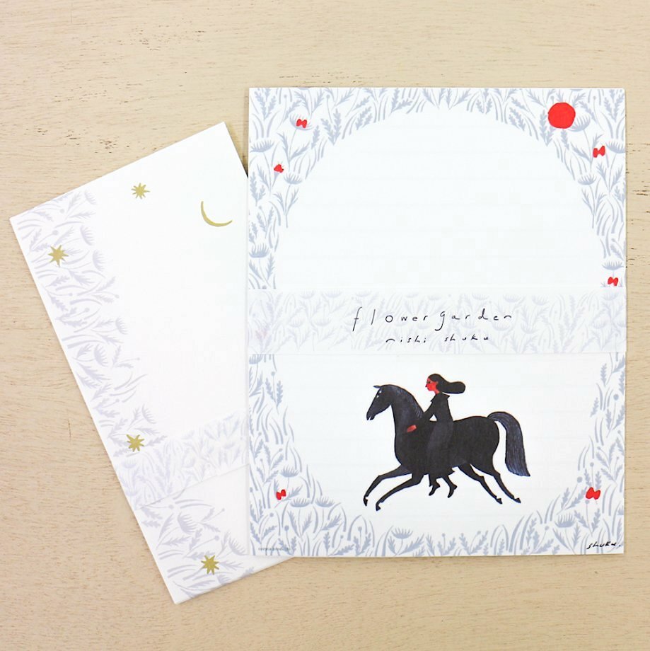 Hyogensha Mino Washi Letter and Envelope Set－Nishi Shuku Series (Japanese Stationery Brand)