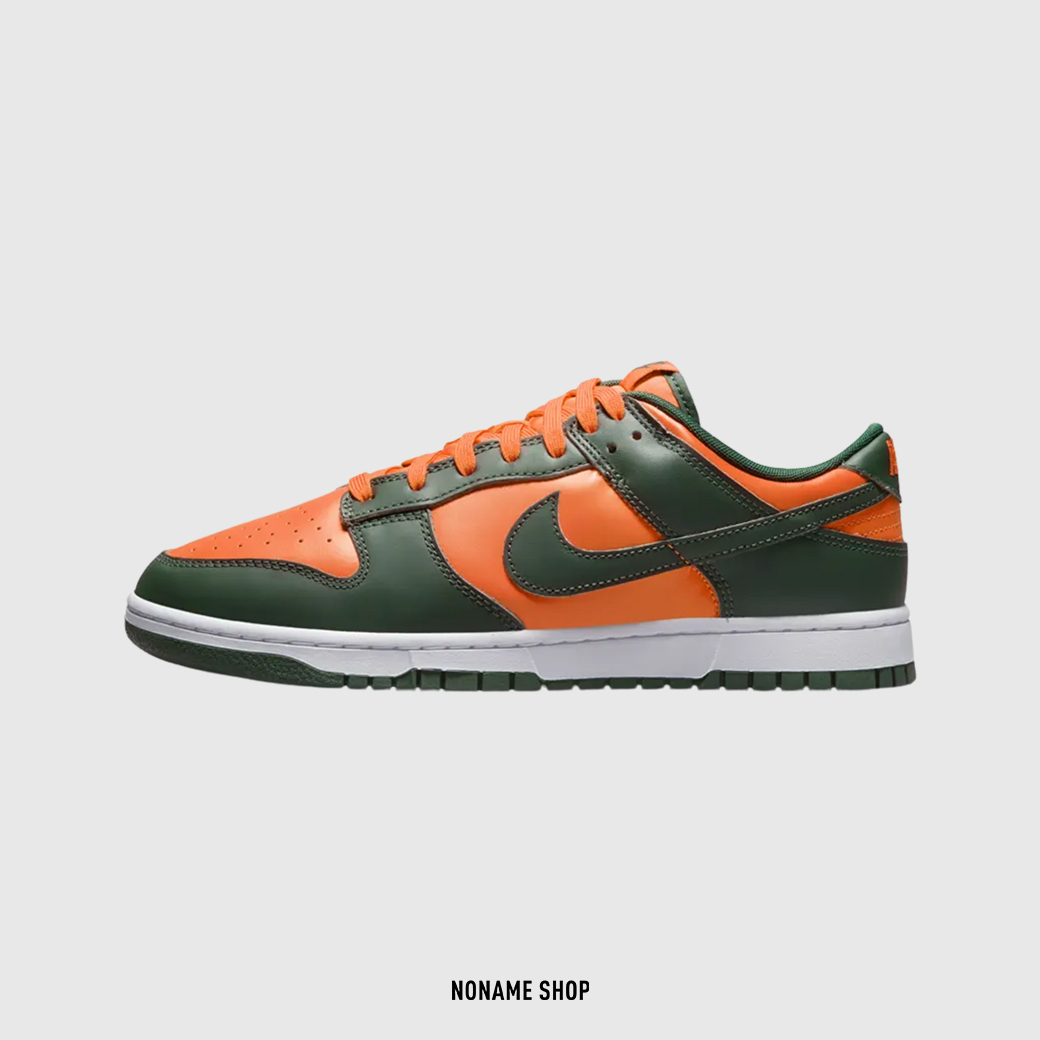 NIKE DUNK LOW RETRO "MIAMI HURRICANES" 邁阿密 大學 颶風 綠橘 (男款)