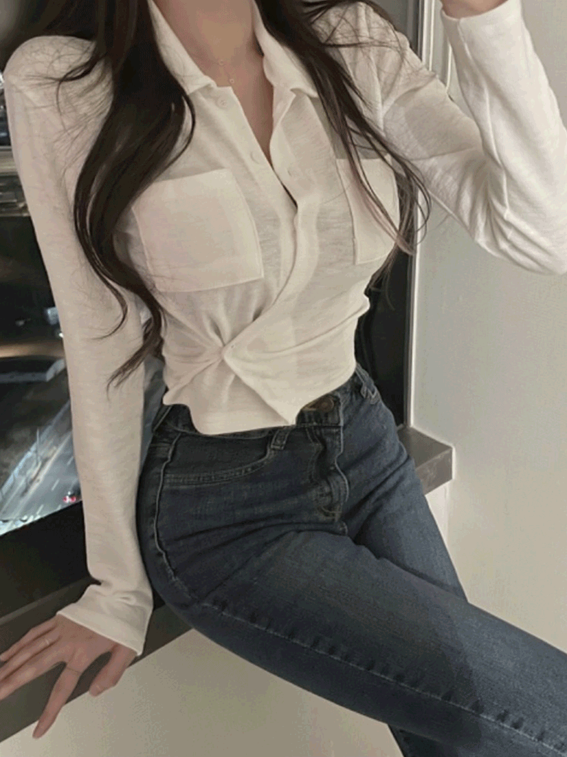 [現貨]混色彈性短版襯衫 [ 3色 / Free ]