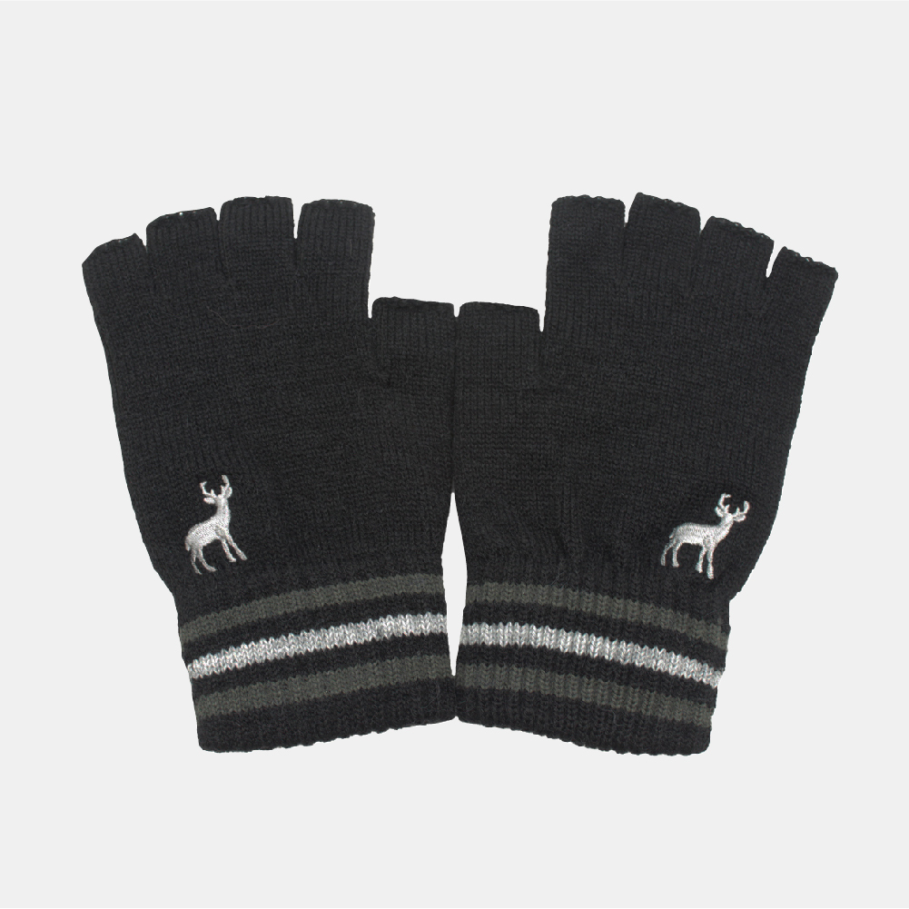 【肌暖】男士麋鹿刺繡止滑保暖半指手套丨M5296HR