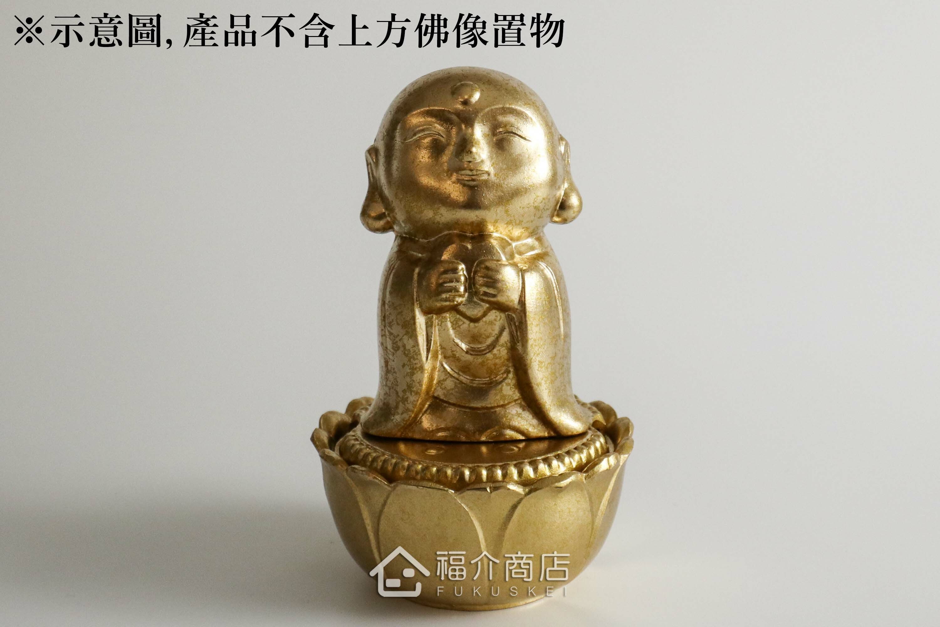 蓮花台造型香爐與佛像擺飾