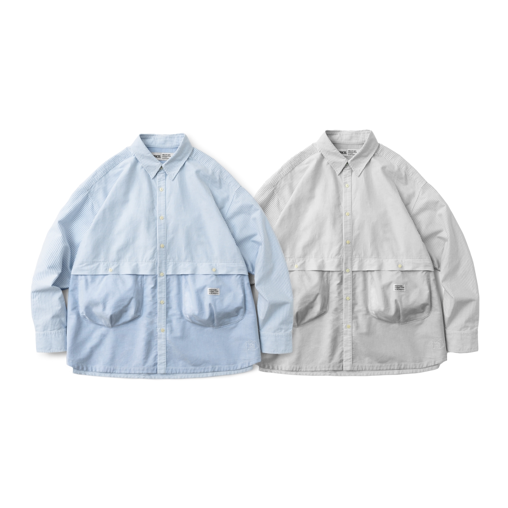 Filter017® Oxford Pocket Spliced shirt 牛津拼接寬版襯衫