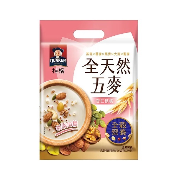 【桂格】全天然五麥杏仁核桃無加糖25g*10入