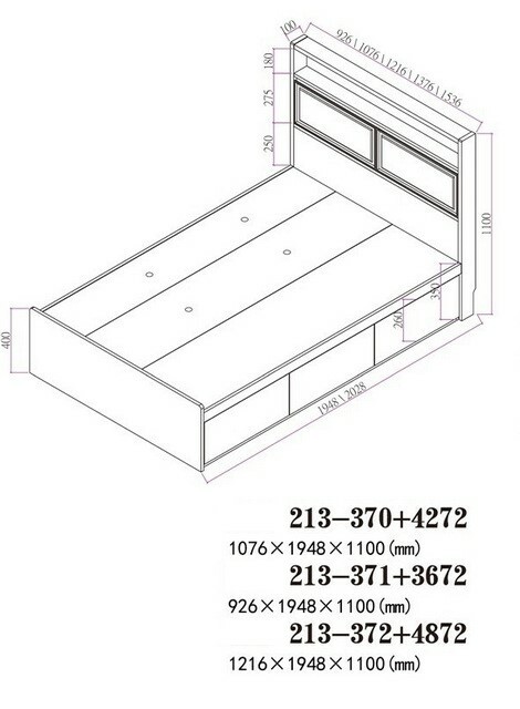 🌟包送裝🌟 213系列 白木紋配淺啡色 三櫃桶儲物床屏床架