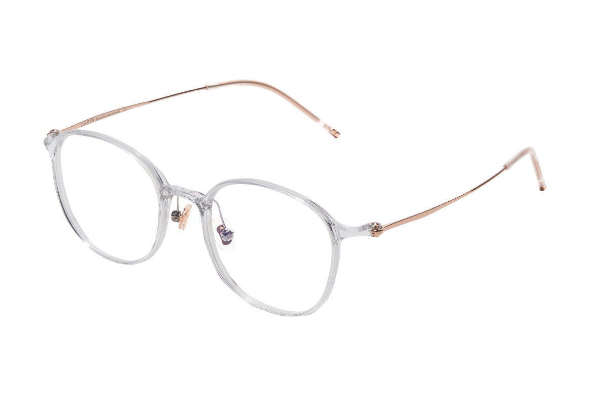 メガネ CARIN Shimizu C4 Clear Pink SIMIZE C4 CARIN 光學眼鏡6g輕盈耐壓方框款/透明-玫瑰金#AIR S C4 (CF2A09