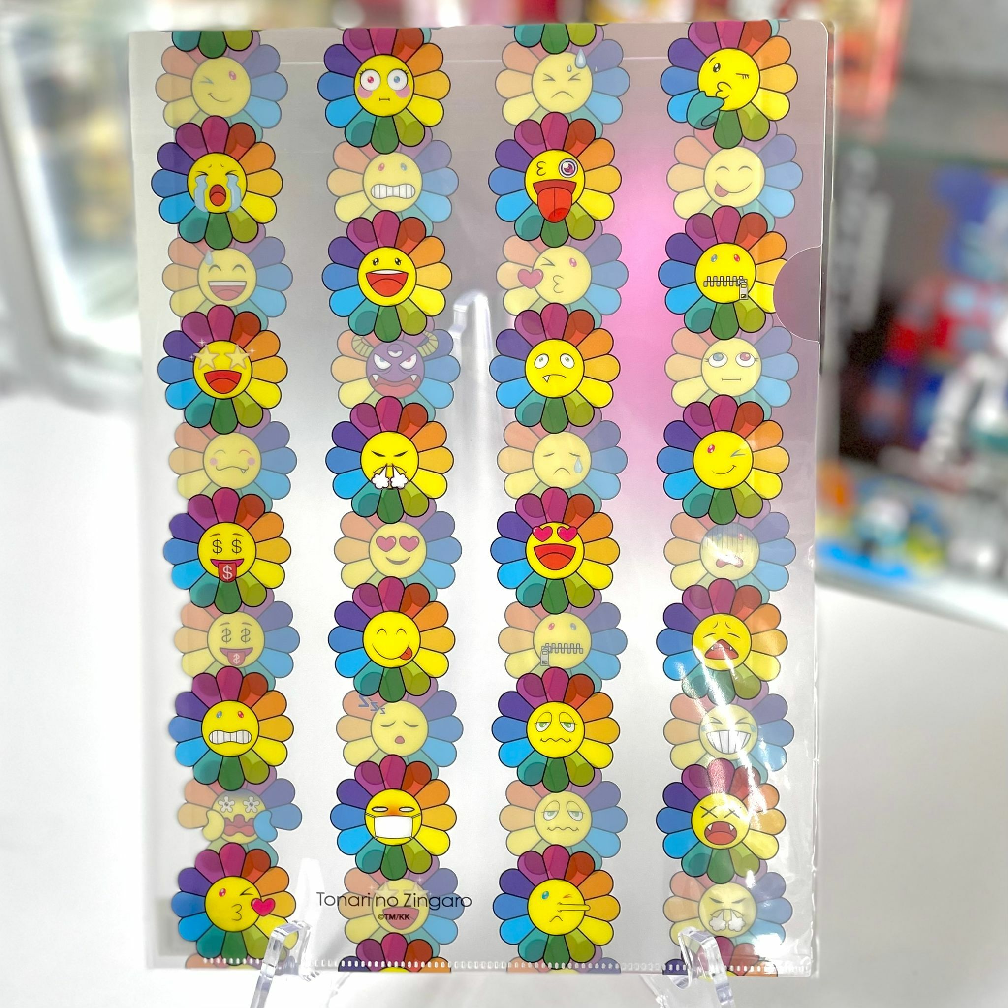 Murakami Clear A4 File Flowers Emoji Pattern 2